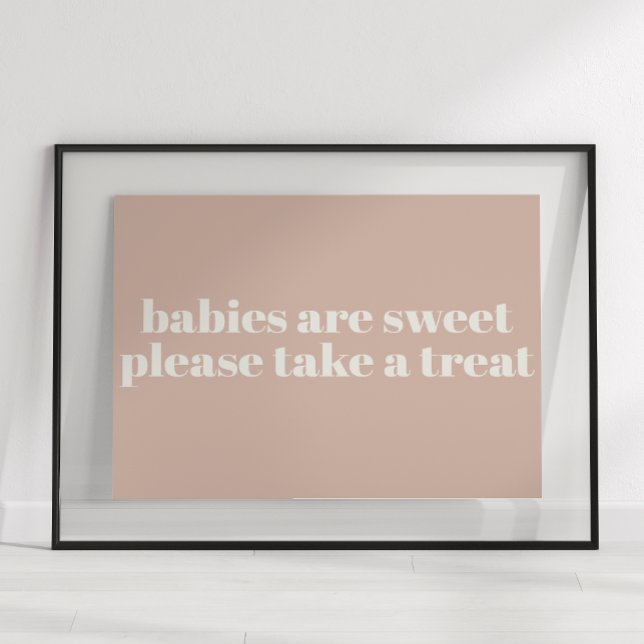 Pink Sandstone Typografie Baby Dusche Gefallen Poster (Von Creator hochgeladen)