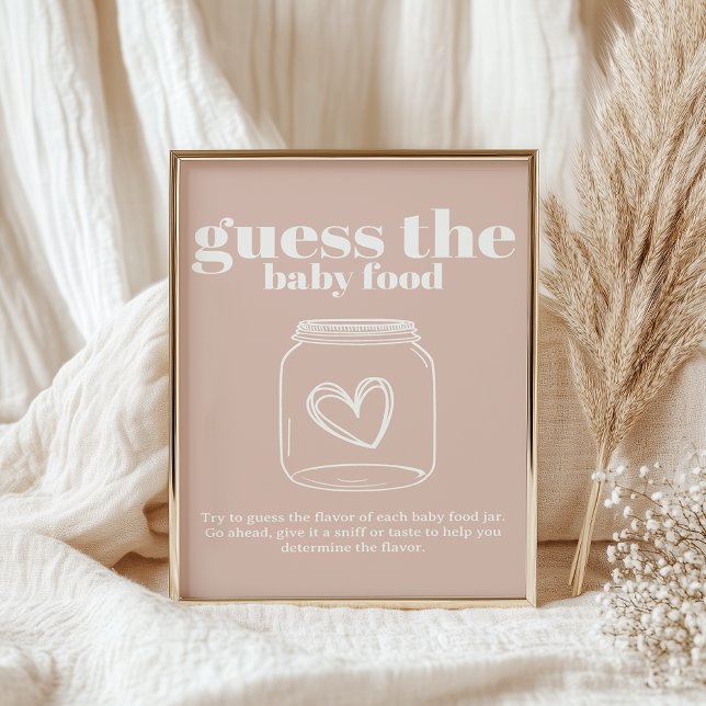 Pink Sandstone Typografie Baby Guess Baby Food Poster (Von Creator hochgeladen)