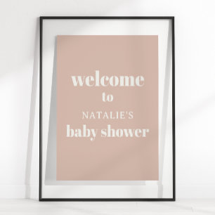 Pink Sandstone Typografie Babyduschzeichen Poster
