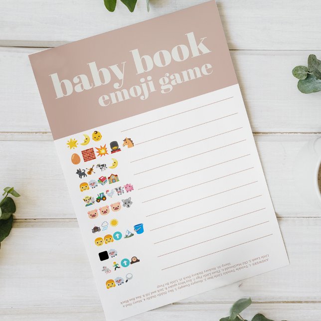 Pink Sandstone Typografy Baby Book Emoji Game Flyer (Von Creator hochgeladen)