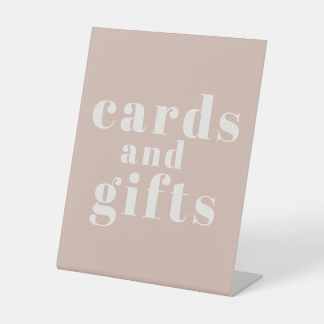 Pink Sandstone Typography Baby Shower Cards Gifts Sockelschild (Vorderseite)