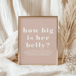 Pink Sandstone Typography Baby Shower Game Poster