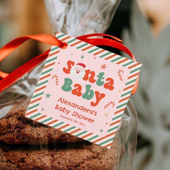 Pink Santa Baby Weihnachtsdusche Geschenkanhänger (Von Creator hochgeladen)