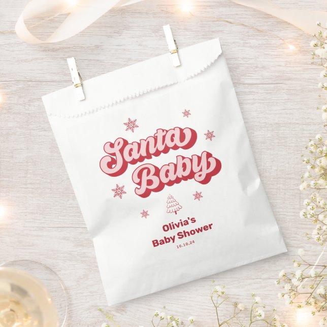 Pink Santa Baby Weihnachtsdusche Geschenktütchen (Ausgeschnitten)