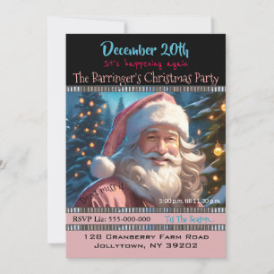 Pink Santa Breeze Weihnachten Party Einladung