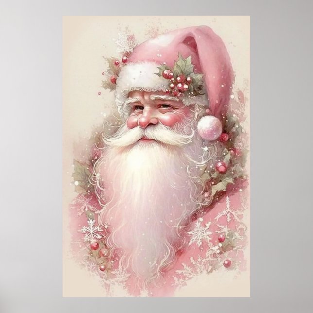 Pink Santa Christmas Poster (Vorne)