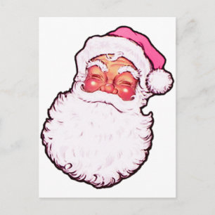 Pink Santa Claus Feiertagspostkarte