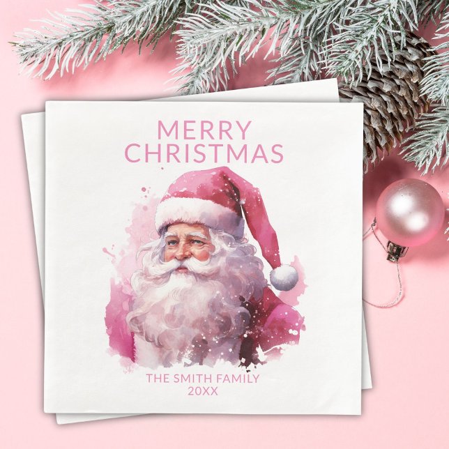 Pink Santa Claus Party Serviette (Von Creator hochgeladen)