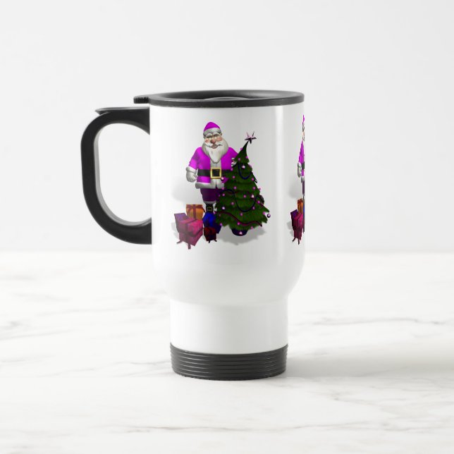 Pink Santa Claus Reisebecher (Links)