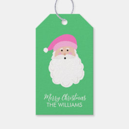 Pink Santa Custom Gift Tags Geschenkanhänger