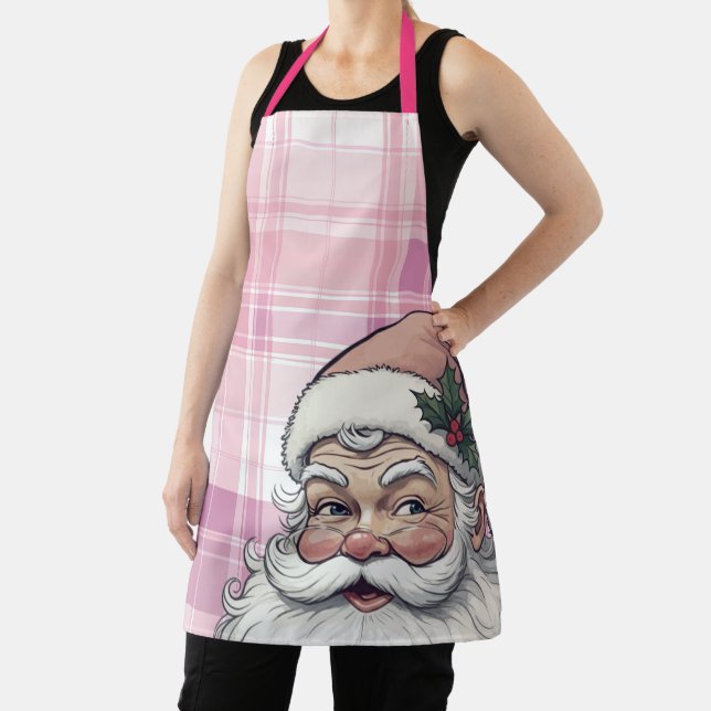 Pink Santa Kariert Weihnachten Schürze (InSitu)