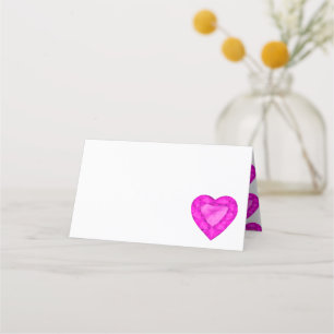 Pink saphir coeur aquarelle invités cartes de plac