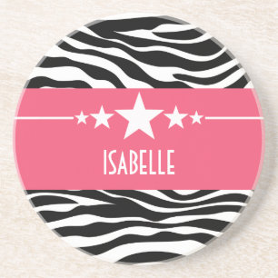 Pink Sassy Star Zebra Untersetzer