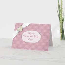 Pink Satin Valentine Herzkarte Feiertagskarte