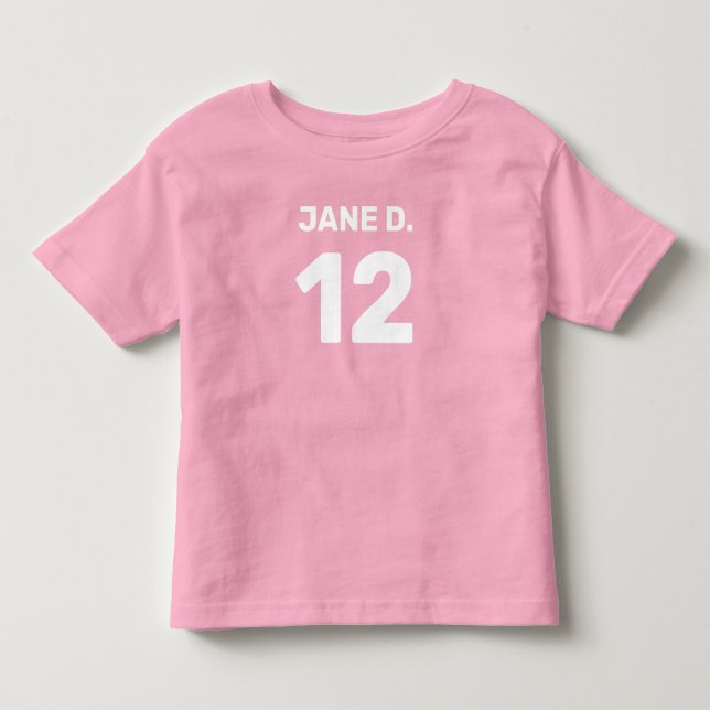 Pink-Säugling (vorne und hinten) individuell einst Kleinkind T-shirt (Vorderseite)