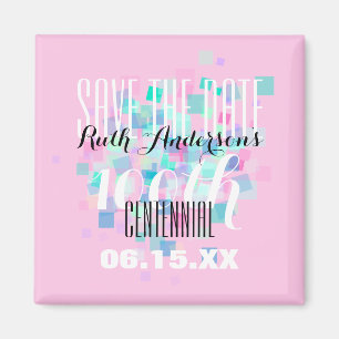 Pink Save the Date Centennial Personalisiert Magne Magnet