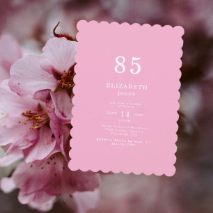Pink Scalloped 85E Invitation de fête d'anniversai