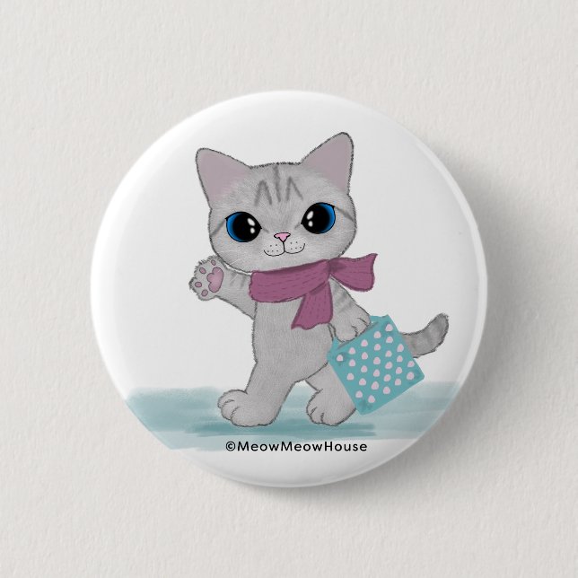 Pink Scarf Car Button (Vorderseite)