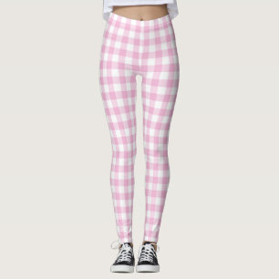 Pink Schachbrett Gingham Pastel Frauen Leggings