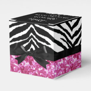 Pink-Scheinzebra-Mädchen-Babyparty-Gewohnheit Geschenkschachtel