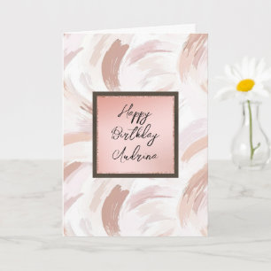 Pink Schimmer Creme Abstrakter Geburtstag Karte