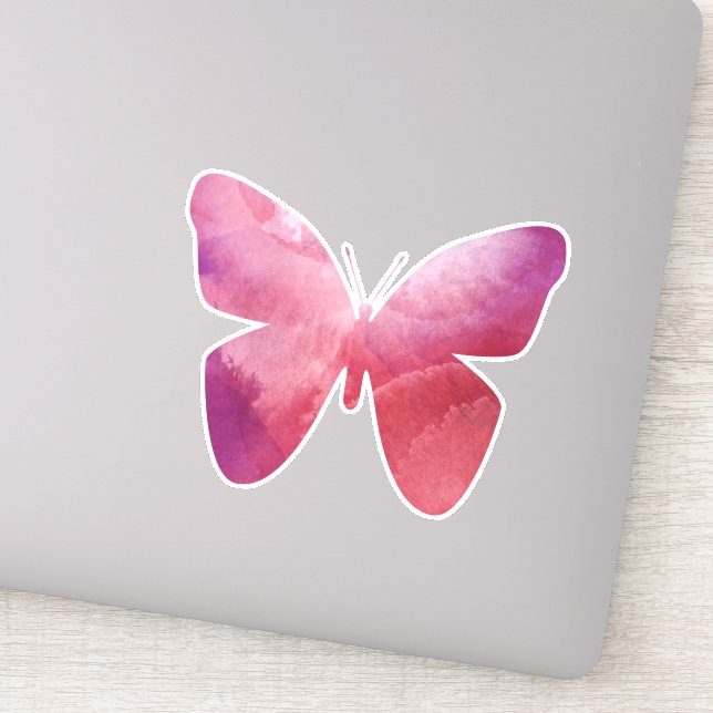 Pink-Schmetterling-Freiheit whimsissig Aufkleber (Detail)