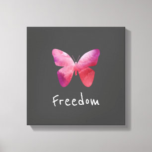 Pink-Schmetterling-Freiheit whimsissig Leinwanddruck