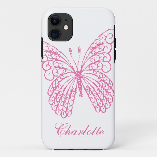 Pink-Schmetterling iPhone 5Case-MateBarelyThere Case-Mate iPhone Hülle (Rückseite)