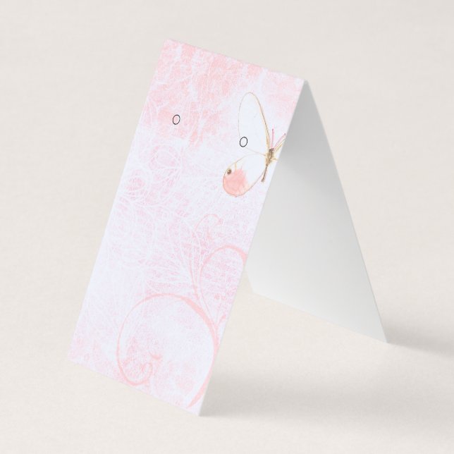 Pink-Schmetterling-Ohrring-Grafikkarten Visitenkarten (Vorderseite)