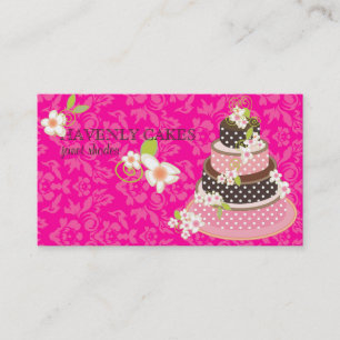 Pink + Schokoladen-Hochzeitstorte/ Bäckerei/Pâtiss Visitenkarte