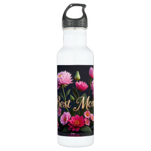 Pink Schöne Blume Beste Mama je Bouquet Edelstahlflasche