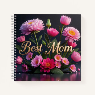 Pink Schöne Blume Beste Mama je Bouquet Notizbuch