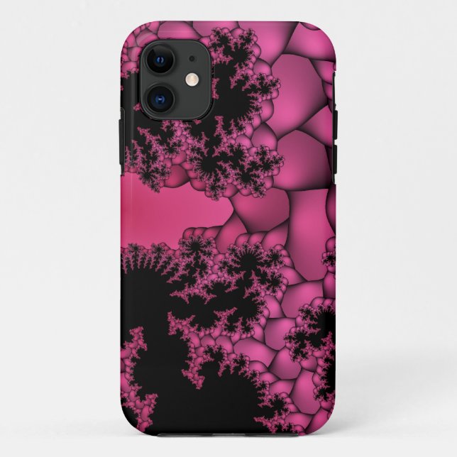 Pink-schwarz-bläserne Fraktal-Gehäuse Case-Mate iPhone Hülle (Rückseite)