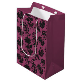 Pink-schwarz-gotische Blume Muster Halloween Mittlere Geschenktüte