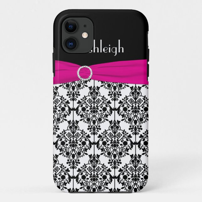 Pink, schwarz, weiß Damask iPhone 5 Fall Case-Mate iPhone Hülle (Rückseite)