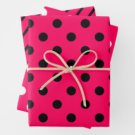 Pink, Schwarz & Weiß Geschenkpapier Set
