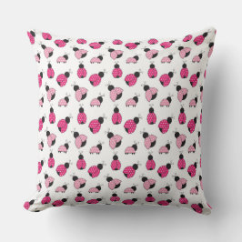 PINK SCHWARZ-WEISS LADYBUGS KISSEN