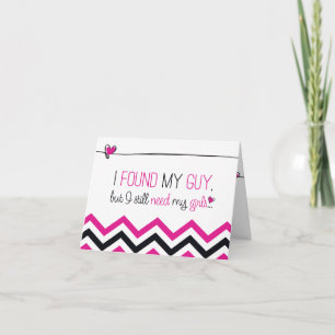 Pink/Schwarz Zickzack Werden Sie meine Bridesmaid? Einladung