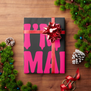 Pink-schwarze Umhüllungspapier - Anpassbar Geschenkpapier