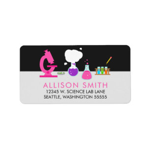 Pink Science Labrador Adressaufkleber