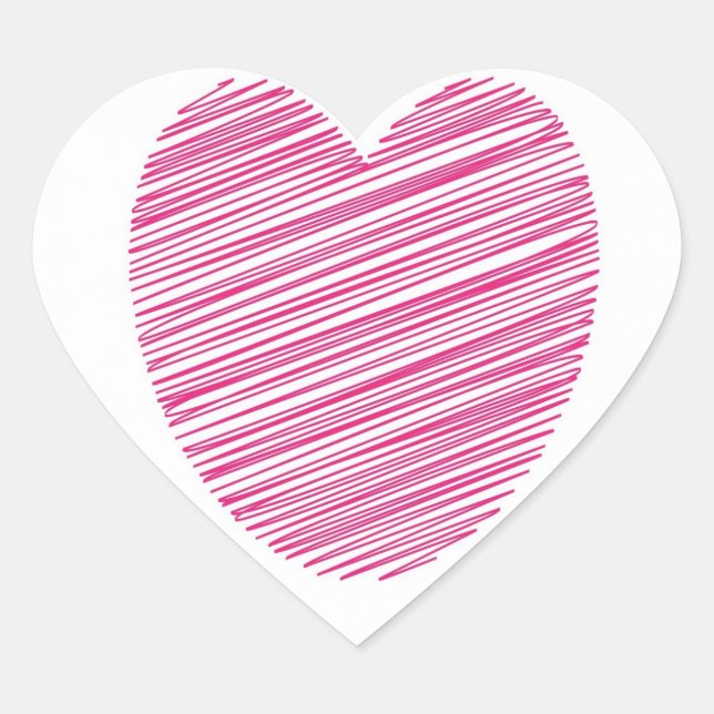 Pink Scribble Heart Stickers (Vorderseite)