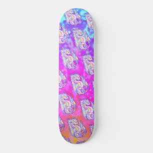 Pink Scribble Niedlich Girly Dragon Wyvern Inugami Skateboard