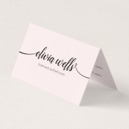 Pink Script Calligraphy Aftercare Instruktion Visitenkarten