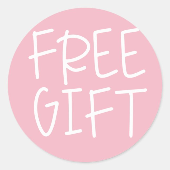 Pink-Script-freie Probe kostenlos Geschenksticker Runder Aufkleber (Vorderseite)