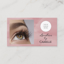 Pink Script Logo QR Code Photo Lash Visitenkarte