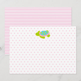 Pink Sea Turtle Note Card Stationierung Karte