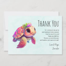 Pink Sea Turtle Whimsical & Niedlich
