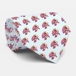 Pink Sea Turtle Whimsical & Niedlich Gemustert Krawatte