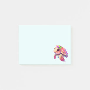 Pink Sea Turtle Whimsical & Niedlich Post-it Klebezettel