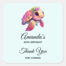 Pink Sea Turtle Whimsical & Niedliche Geburtstag